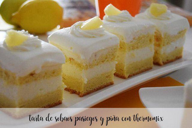 Tarta de Sobaos pasiegos y piña con la thermomix