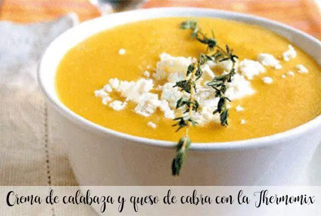 Crema de calabaza y queso de cabra con la Thermomix