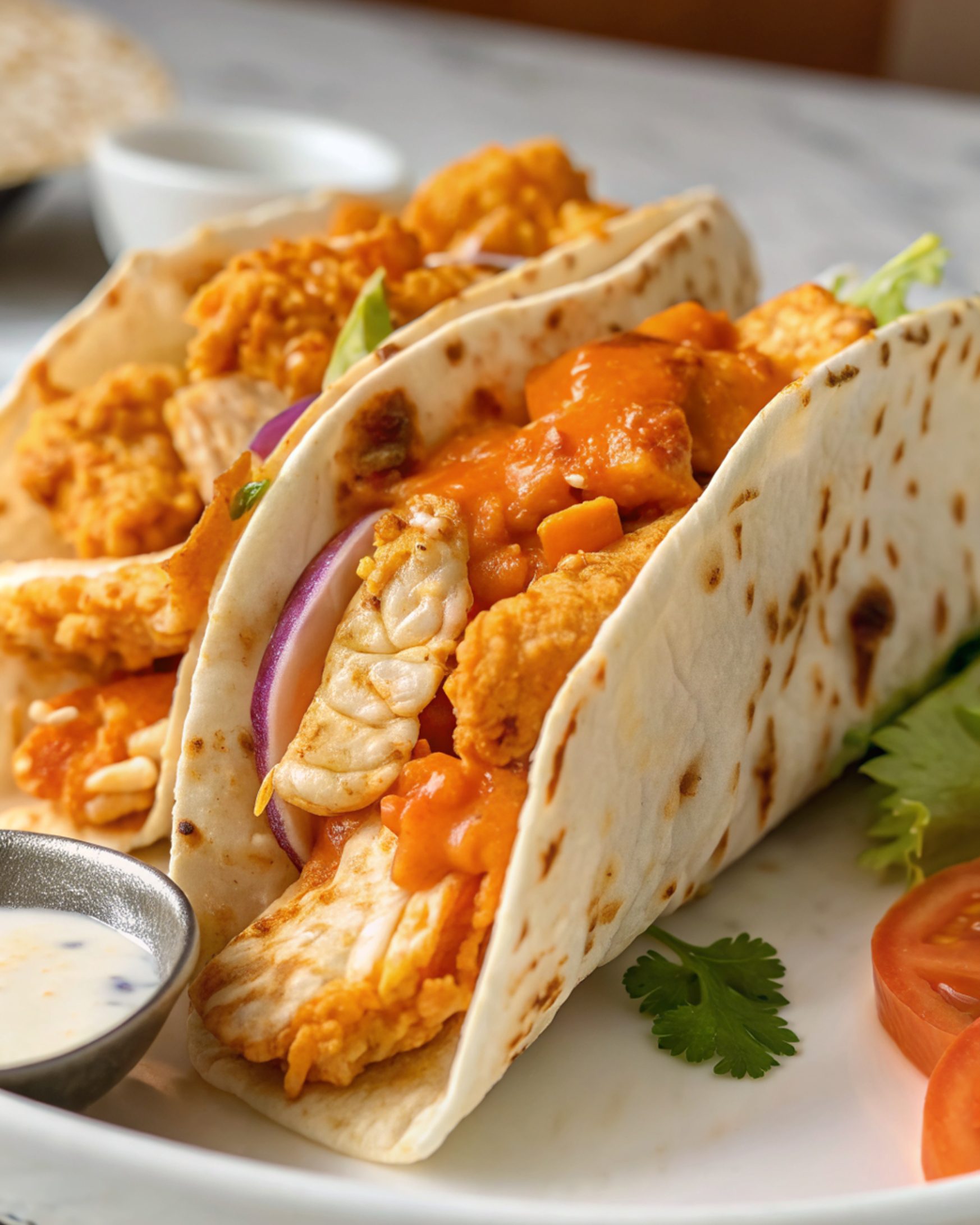 Wraps de pollo picante estilo búfalo en freidora de aire - air fryer
