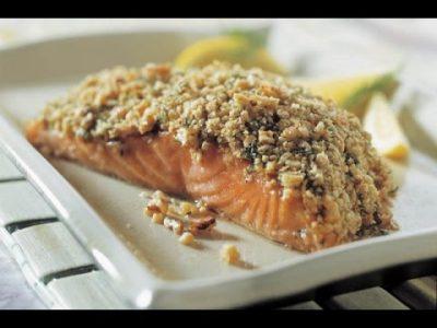 Receta de salmón con crujiente de pistacho en la Thermomix