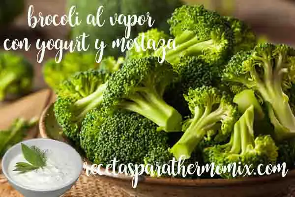 Brócoli al vapor con salsa de yogur y mostaza a la antigua