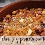 Migas con chorizo y panceta con thermomix
