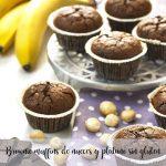 Brownie muffins de nueces y plátano sin gluten