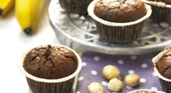 Brownie muffins de nueces y plátano sin gluten