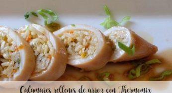 Calamares rellenos de arroz con Thermomix