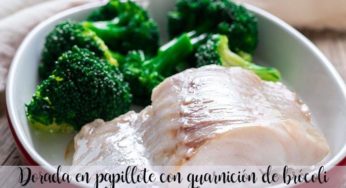 Dorada en papillote con guarnición de brócoli al vapor con Thermomix