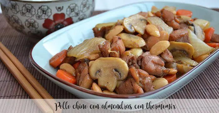 Pollo chino con almendras con thermomix