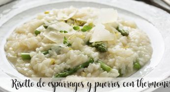 Risotto de espárragos y puerros con thermomix