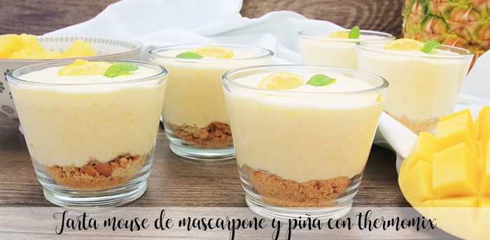 Tarta mouse de mascarpone y piña con thermomix