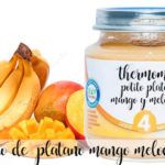 potito de platano, mango y melocoton para bebes con thermomix