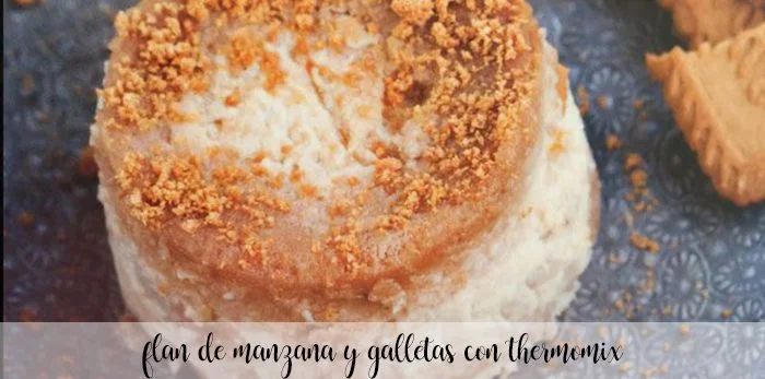 Flan de manzana y galleta con Thermomix