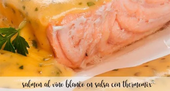 salmon al vino blanco en salsa con thermomix - Recetas para Thermomix