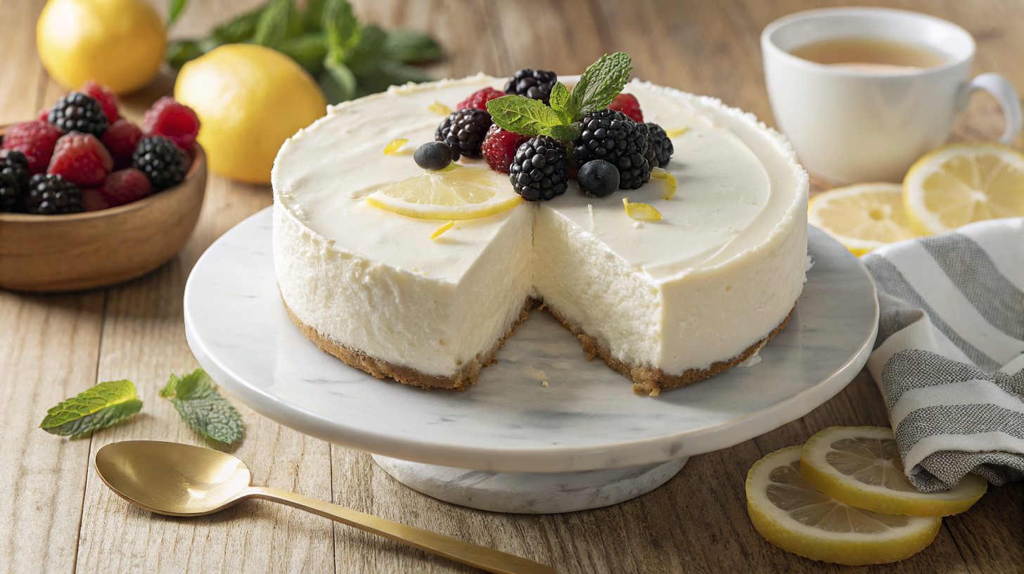 Tarta de yogur griego y queso sin azúcar con thermomix