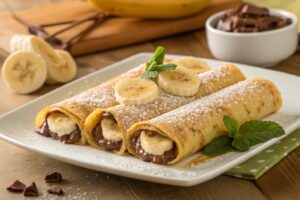 Crepes clásicos con Nutella y plátano en freidora de aire