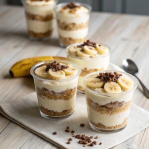 Vasitos de plátano y crema con Thermomix