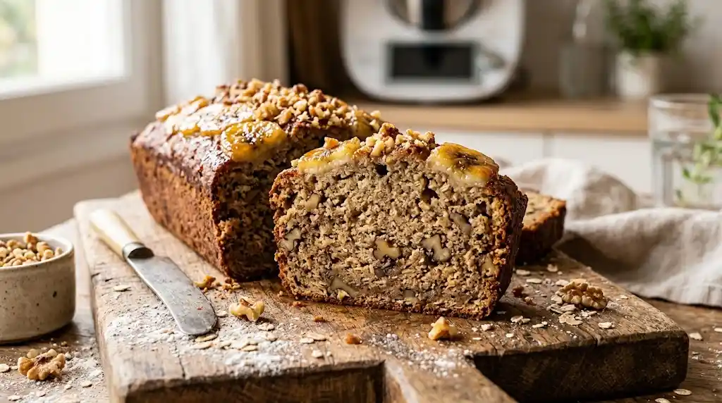 Bizcocho sin azúcar de avena y plátano en Thermomix