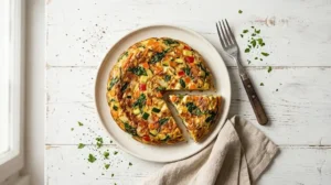 Tortilla de verduras de aprovechamiento en Thermomix