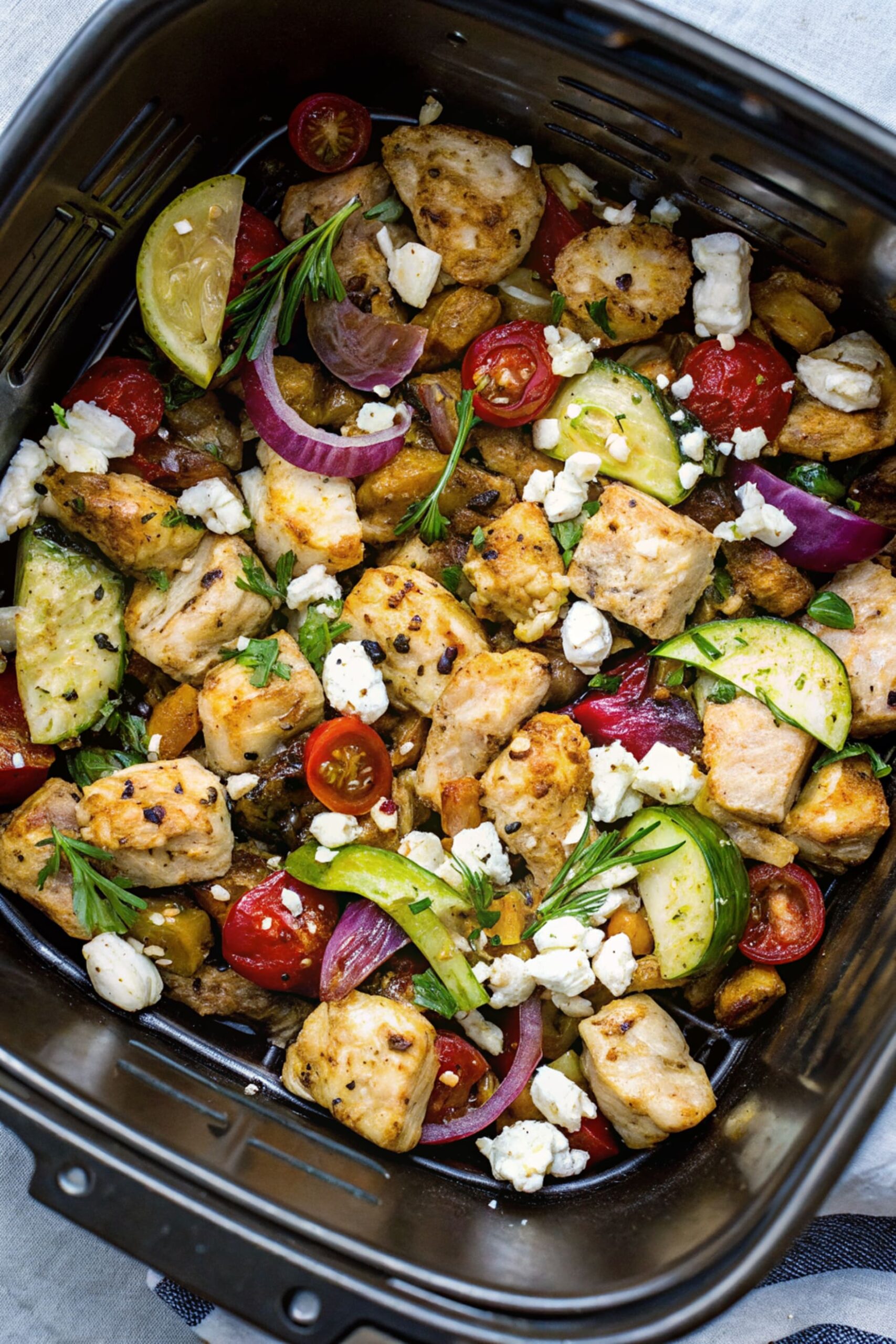 Pollo griego con freidora de aire - airfryer