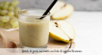 Batido de peras con canela con leche de soja con thermomix