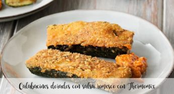 Calabacines dorados con salsa romesco con Thermomix