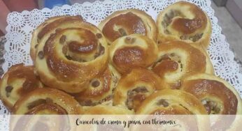 Caracolas de crema y pasas con thermomix