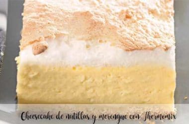 Cheesecake de natillas y merengue con Thermomix