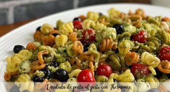 Ensalada de pasta al pesto con Thermomix