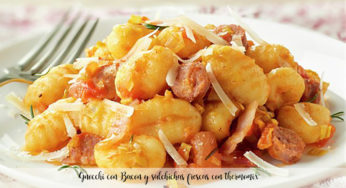 Gnocchi con Bacon y salchichas frescas‏ con thermomix