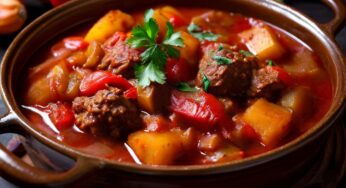 Gulash de pimiento y alcachofas con Thermomix