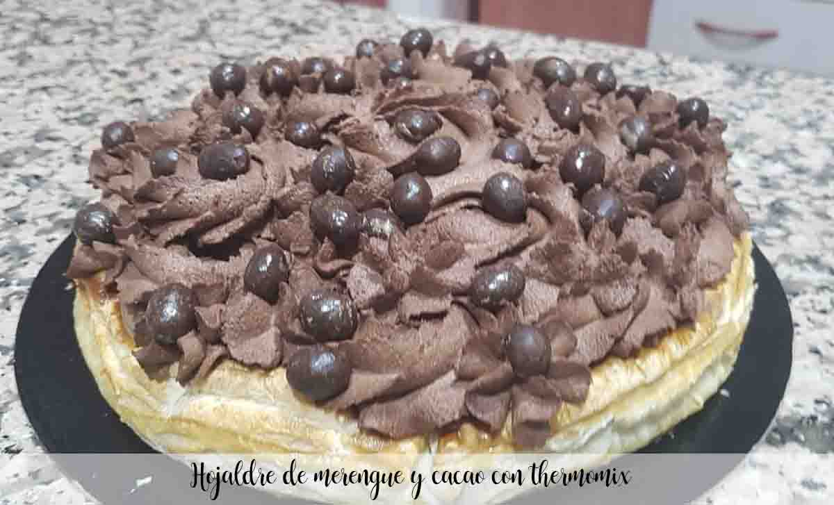 Hojaldre de merengue y cacao con thermomix
