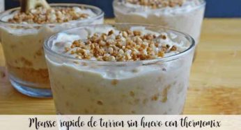 Mousse rapido de turron sin huevo con thermomix