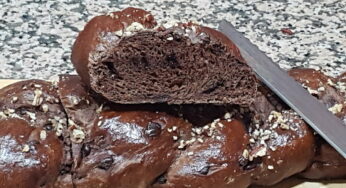 Pan trenzado de cacao y chocolate con thermomix