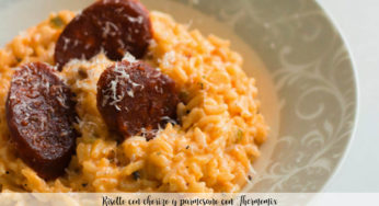 Risotto con chorizo y parmesano con Thermomix