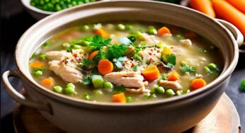 Sopa de pollo, verduras y quinoa con Thermomix