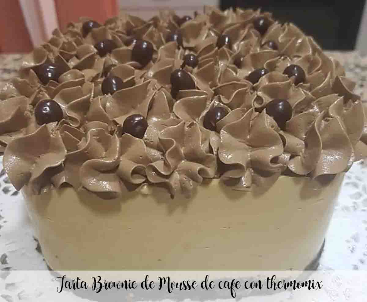 Tarta Brownie de Mousse de cafe con thermomix