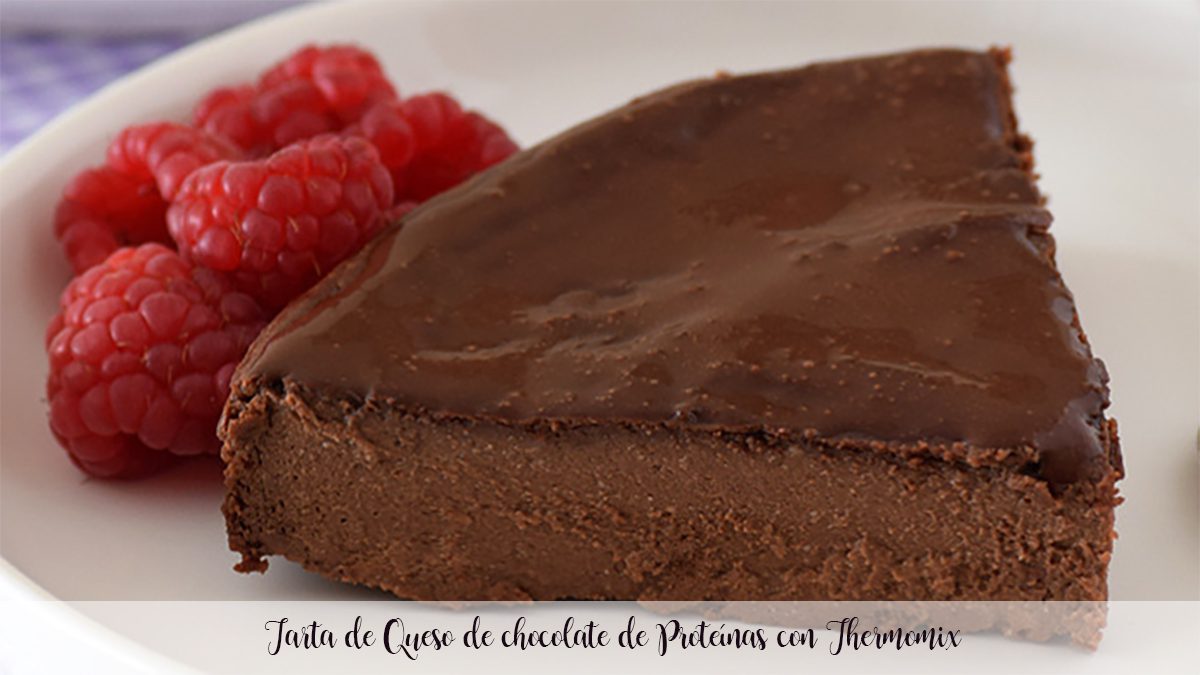 Tarta de Queso de chocolate de Proteínas con Thermomix
