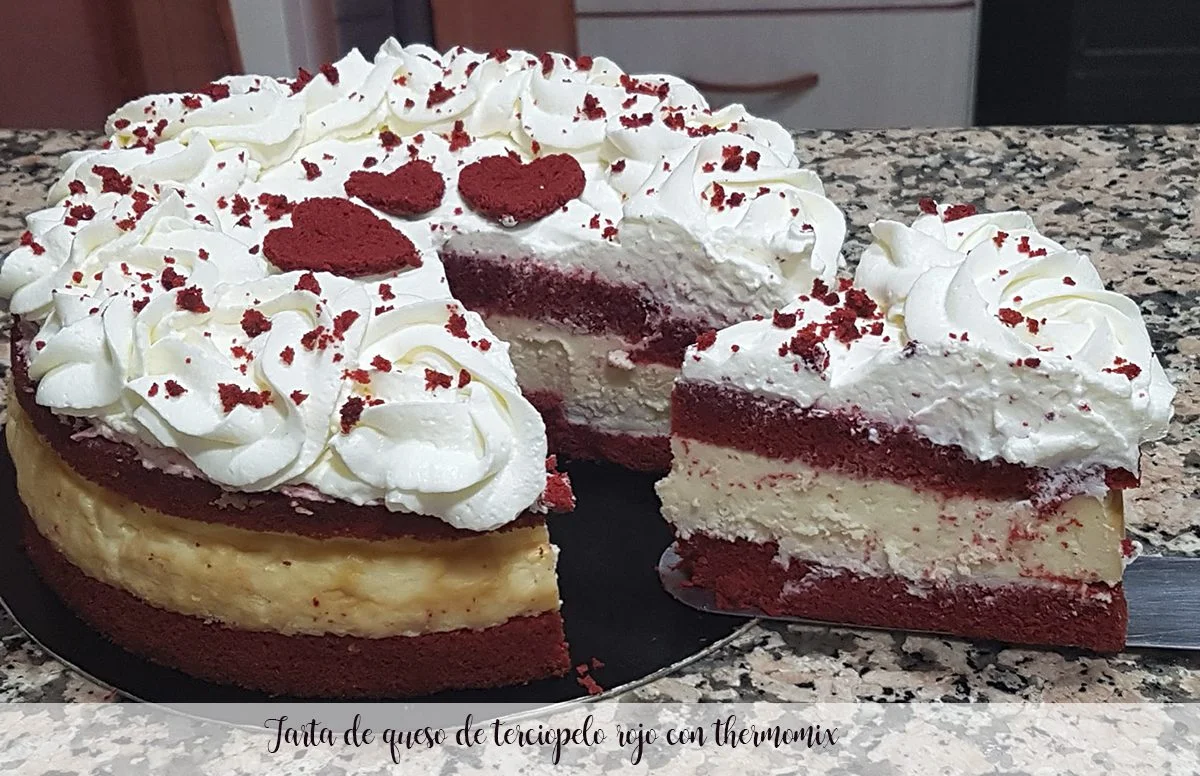 Tarta de queso de terciopelo rojo con thermomix