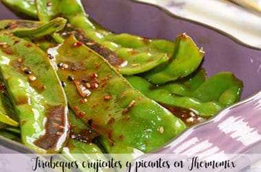 Tirabeques crujientes y picantes en Thermomix