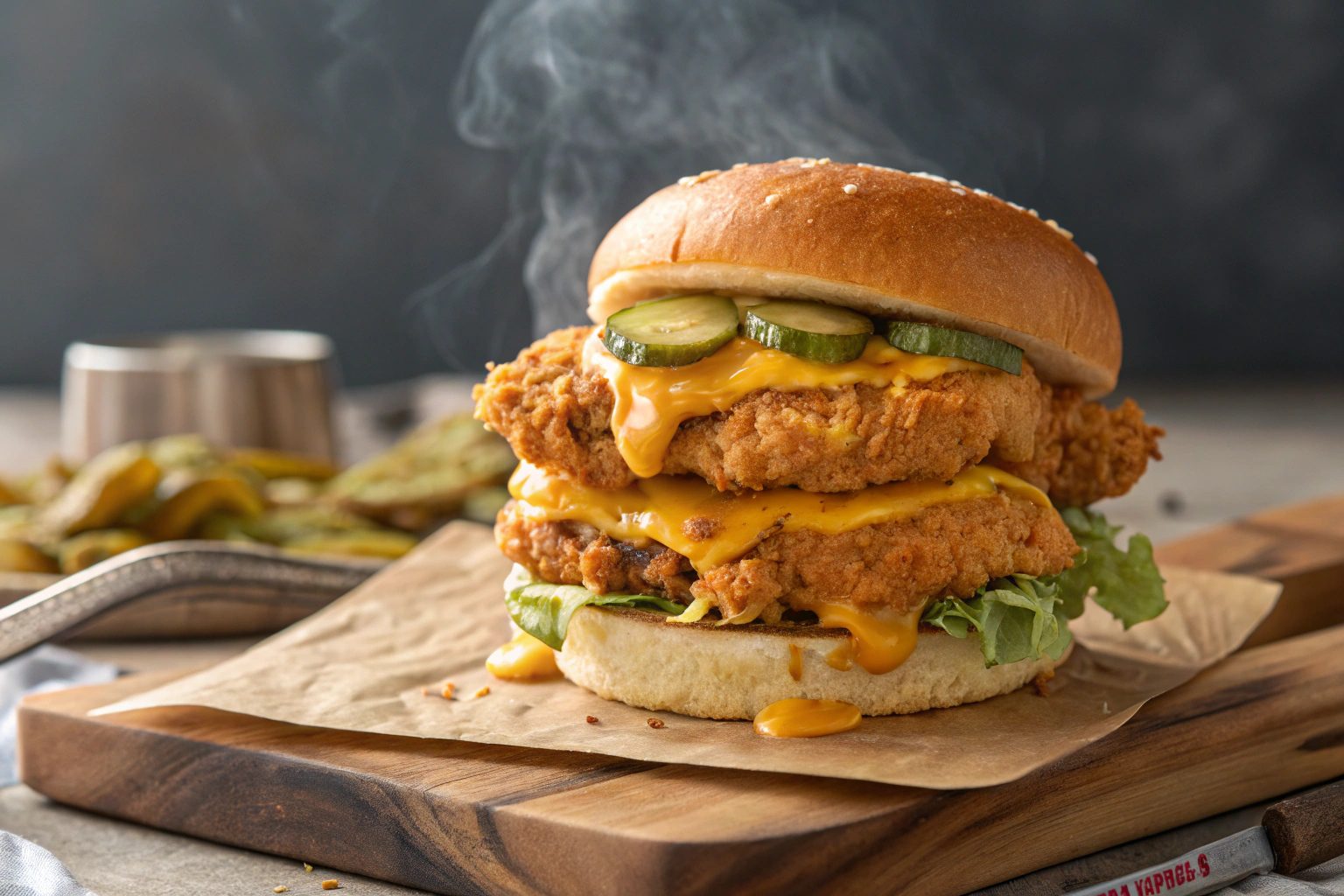 Hamburguesa de Pollo Crujiente en Freidora de Aire