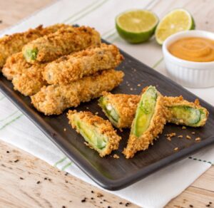 Fingers de aguacate crujientes con freidora de aire
