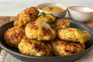 Albondigas de pollo con calabacin y parmesano con freidora de aire