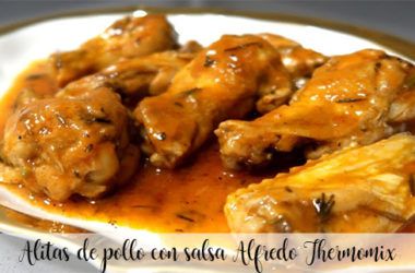 Alitas de pollo con salsa Alfredo Thermomix