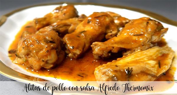Alitas de pollo con salsa Alfredo Thermomix