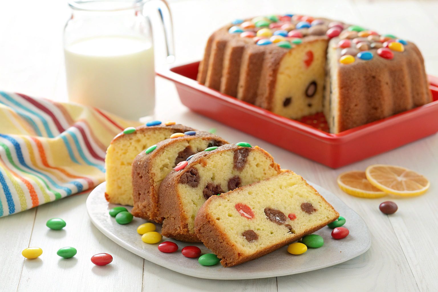 Bizcocho de yogur de estracciatella con M&M con freidora de aire - air fryer