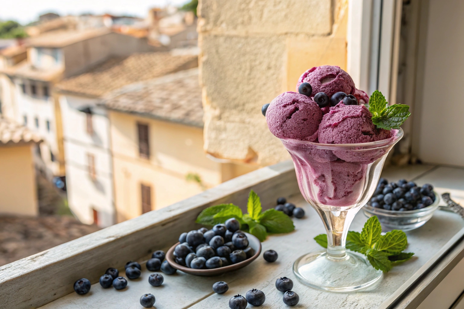 Helado casero de arándanos con Thermomix