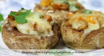 Champiñones rellenos de Espinacas y Queso parmesano con thermomix