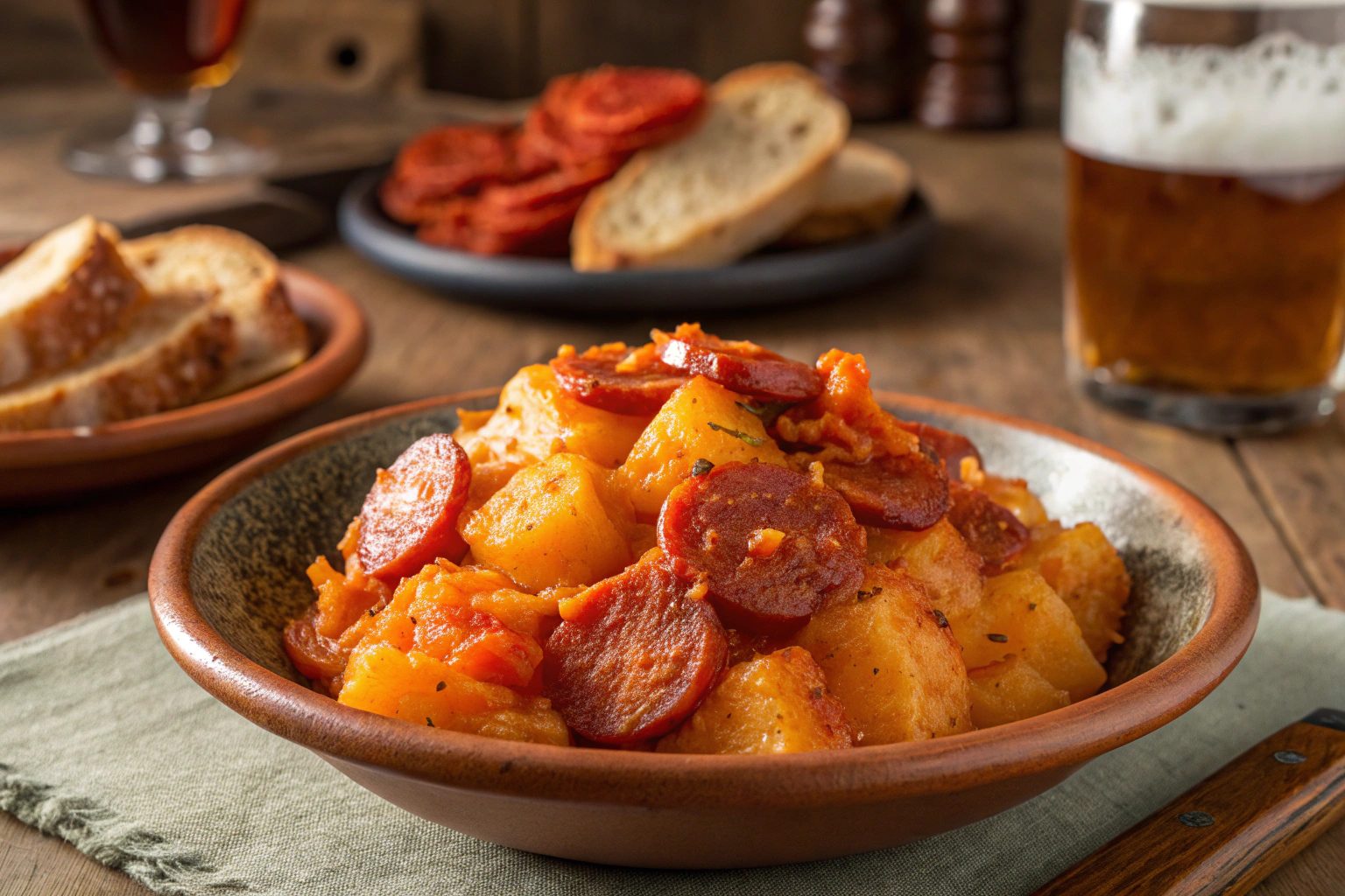 patatas con chistorra con la freidora de aire