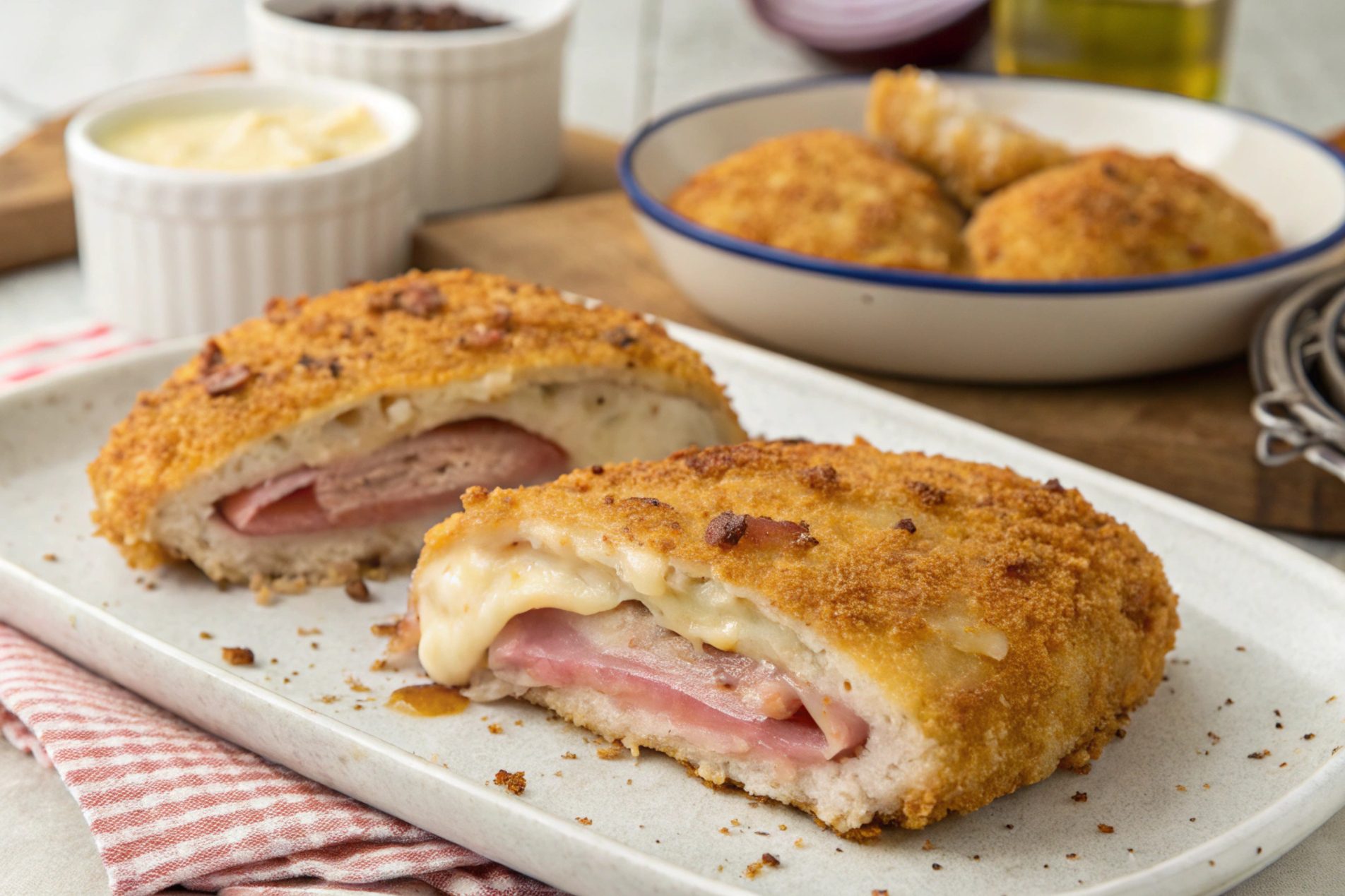 Cordon Bleu de pollo con freidora de aire sin aceite - air fryer