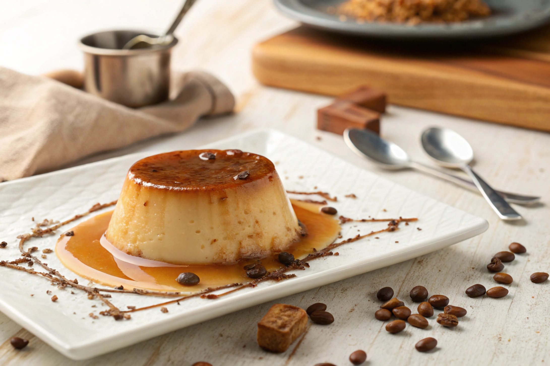 Flan de café cremoso en freidora de aire
