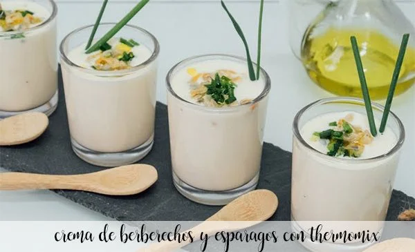 crema de esparragos con berberechos con thermomix